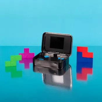 FIZZ CREATIONS Tetris retro arkādes rokas konsoles, krāsains, metāla korpuss