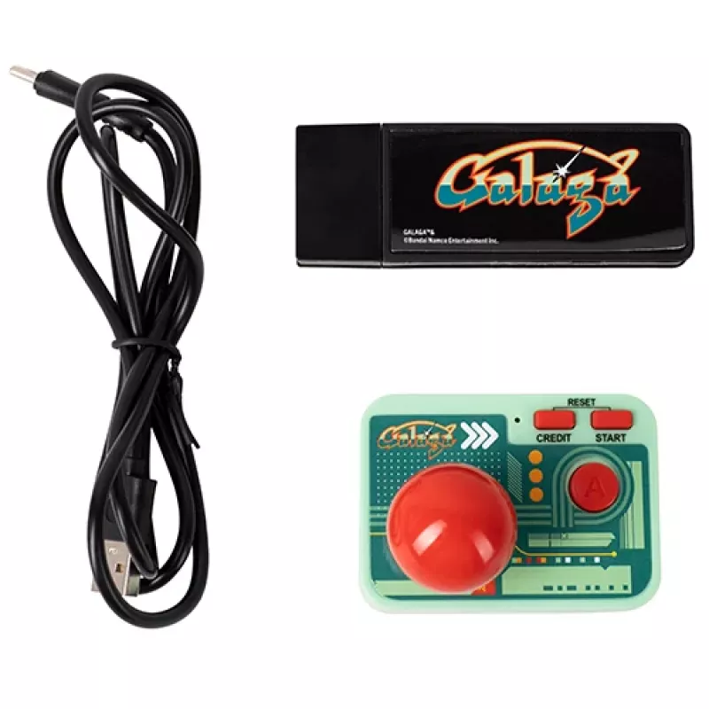 FIZZ CREATIONS Retro Arcade Galaga Plug & Play Wireless Console ar 2 Kontrolieriem