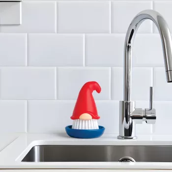 OTOTO Beardy Dish Brush - Novelty Kitchen Scrub Brush with Integrated Hanging Hole