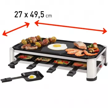 FRITEL RG 2170 Raclette Grill Stainless Steel Chrome/Black 1200 W 8 Persons