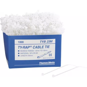 ABB TY-RAP Cable Tie 3.6x140 mm Black UV-Resistant Nylon 6.6 (1000 Pack)