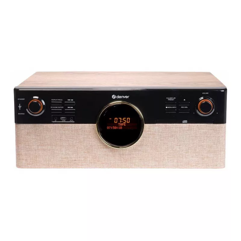 Denver MRD-180 Retro Music Center Wood DAB+/FM CD Cassette Bluetooth