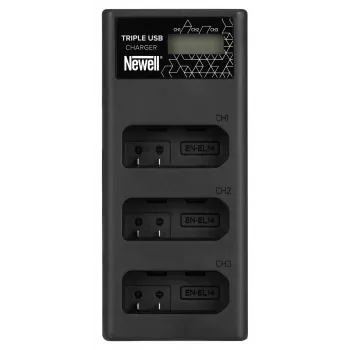 Newell CD-USB-C 3-Kanālu Akumulatoru Lādētājs Nikon EN-EL14