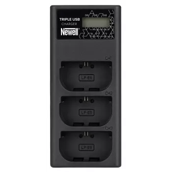 Newell CD-USB-C Triple-Channel Charger Canon LP-E6 baterijām