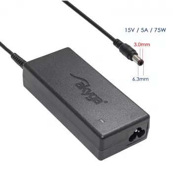 Akyga AK-ND-14 lādētājs Toshiba klēpjdatoriem, 75 W, 15 V / 5 A, 6,3 x 3,0 mm