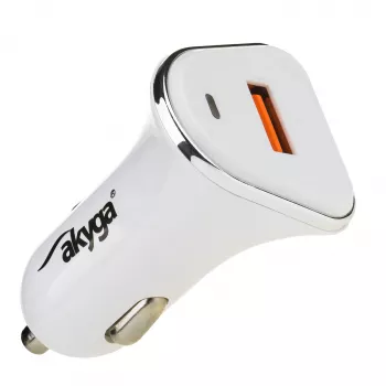 Akyga AK-CH-07 Auto lādētājs 12/24V 18W USB-A Quick Charge 3.0 5-12V / 1.5-3A Balts