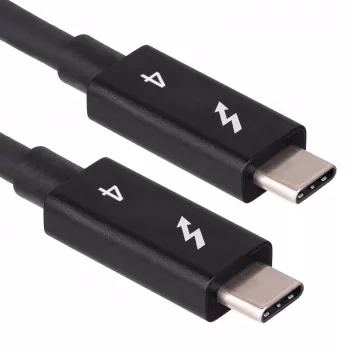 Akyga AK-USB-33 USB-C – USB-C Thunderbolt kabelis, 40 Gbps, 100 W, 0,5 m, melns