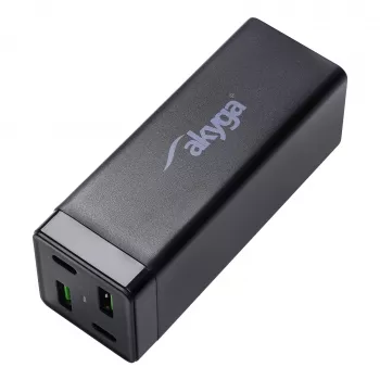 Akyga Charge Brick AK-CH-17 USB lādētājs 65 W, 2 x USB-C PD + 2 x USB-A QC 4+, melns