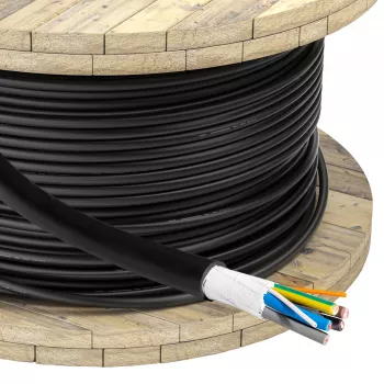 Akyga AK-SC-E12 elektromobiļa uzlādes kabelis 5 x 6 mm² + 2 x 0,75 mm², trīsfāzu, 32 A, 450/750 V, metros