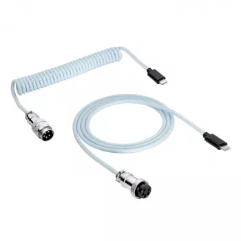 Akyga AK-USB-49 spirālveida Aviator USB-C – USB-C kabelis ar GX16 savienotāju, USB 2.0, 3 m, balts