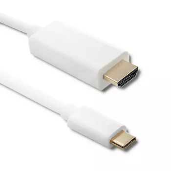 Qoltec USB 3.1 Type-C Male to HDMI Type A Male Adapter Cable, 4K, Alternate Mode, 1m, Black