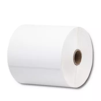 QOLTEC Termopapīra etiķetes 100 x 150 mm 350 gab. - tiešā termodruka, baltas, pastāvīga līme