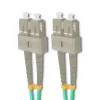 Qoltec SC/UPC to SC/UPC Duplex Multimode OM4 Fiber Optic Patch Cable, 5m, Aqua
