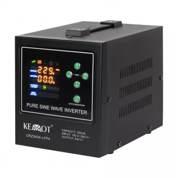 KEMOT PROsinus-500-LFP4 Nepārtrauktās barošanas avots ar tīru sinusoidālo vilni, invertoru un lādētāju 12V 230V 500VA/300W