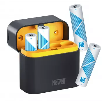 Newell 4-Channel Li-ion Battery Charger + 4 AA 2200 mAh Li-ion Batteries