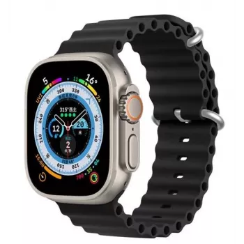 Dux Ducis Silikona Rokasiksna Apple Watch 8/7/6/5/4/3/2/SE (38/40/41mm) - Melna