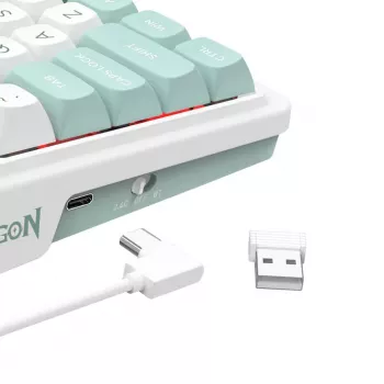 Redragon Galatin Pro K719WG-RGB-PRO Tri-Mode bezvadu mehāniskā spēļu tastatūra (98 taustiņi, hot-swappable, RGB, melna)