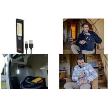 Brennenstuhl LED uzlādējamā rokas lampa PL 200 AC, Melna/Pelēka, 200 lm, COB LED, USB-C, ar klipsi un magnētu