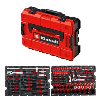 EINHELL-KWB E-Case Tool Case KFZ, 121-daļu (Melns/Sarkans, ar instrumentu komplektu hobija mehāniķiem)