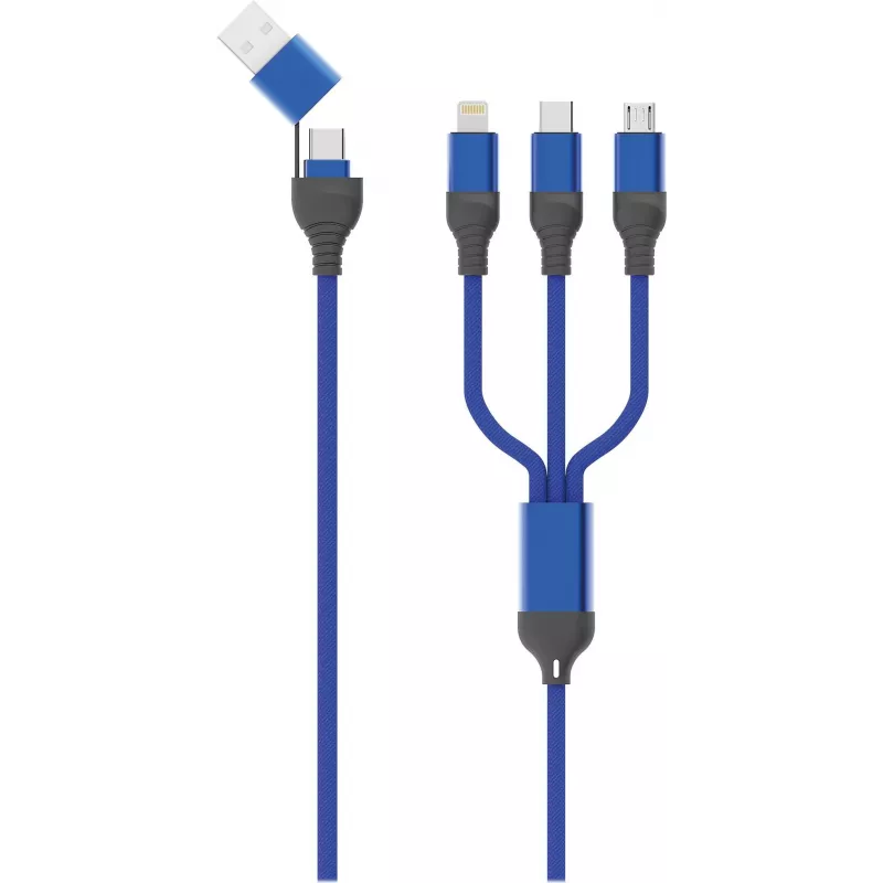 2GO 797360 USB kabelis 1.2 m USB A/USB C/USB C/Micro-USB B/Lightning Melns - Zils