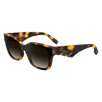 KARL LAGERFELD KL6161S-240 Sieviešu Oversized Square Saulesbrilles, Havana Brūnas ar Brūnu Gradientu Lēcām, 63/14/140 mm