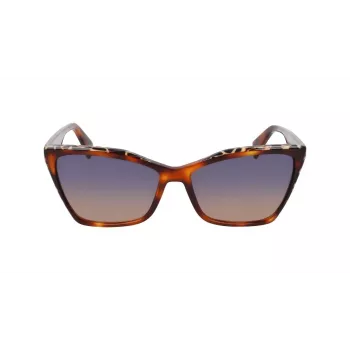 LIU JO sieviešu saulesbrilles LJ796S-245 – Havana acetāta tauriņa rāmis ar brūnām gradienta lēcām, 58/15/135 mm