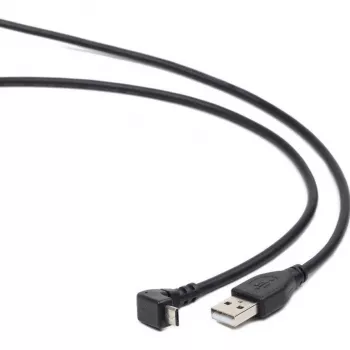 Gembird USB 2.0 kabelis USB-A uz Micro-USB-B 1,8m Melns 90° leņķa