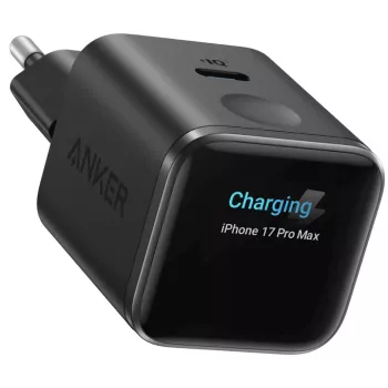 Anker Nano Charger 45W GaN USB-C Charger with ActiveShield 5.0, Touch Sensor, Smart Display, Black