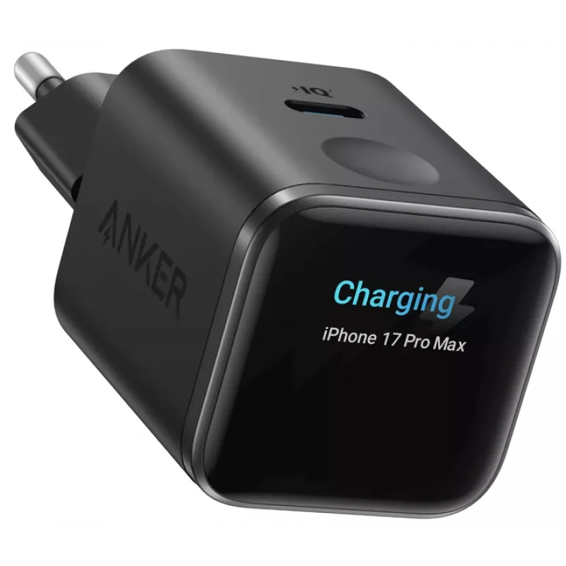 Anker Nano Charger 45W GaN USB-C Charger with ActiveShield 5.0, Touch Sensor, Smart Display, Black