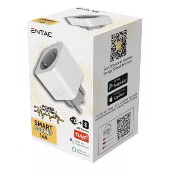 ENTAC WiFi Smart Plug ar Enerģijas Monitoringu Balts