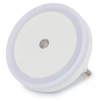 ENTAC LED nakts gaisma 0.5W apaļa silta balta ar krēslas sensoru