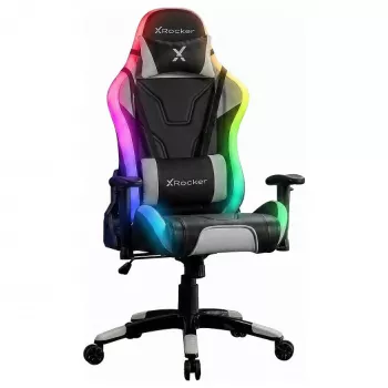XROCKER Gaming Chair Black with Neo Motion RGB LED Lighting and Comfort Cushions