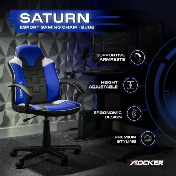 X Rocker Saturn Gaming Desk Chair for Kids & Teenagers - Blue