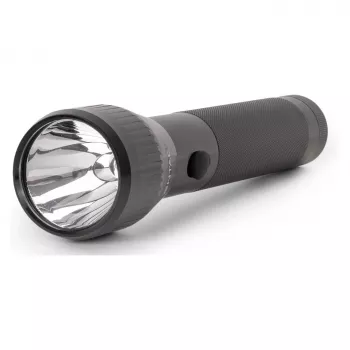 ENTAC EFL-2D-ALU 2D Aluminium Flashlight with Krypton Bulb, 20 Lumens, 60m Beam, IPX4, Silver