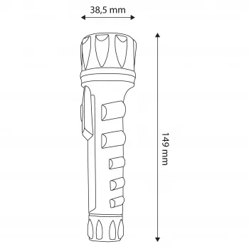 ENTAC EFL-2AA-PL LED Laternas lukturis 2xAA ABS Plastmasa Melns 30 lūmeni