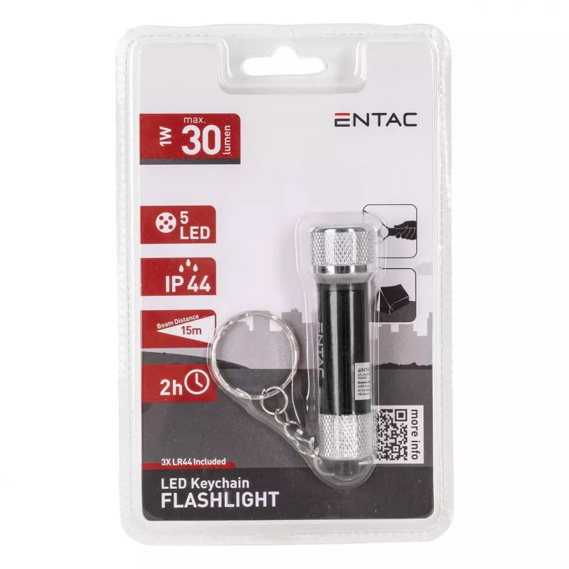 ENTAC 5 LED atslēgu piekariņa lukturītis melns