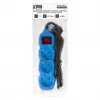 ENTAC Power Strip 3-Way 1,5m Switch Blue