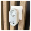 ENTAC sienas spraudnis ar 2x USB-A balts