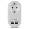ENTAC sienas spraudnis ar 2x USB-A balts