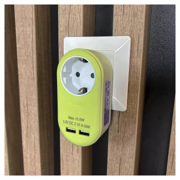 ENTAC EPAG-1EE-2USB-L Kontaktligzdas adapteris ar 2x USB-A Laims