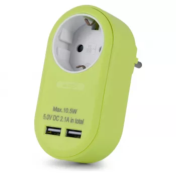 ENTAC EPAG-1EE-2USB-L Kontaktligzdas adapteris ar 2x USB-A Laims