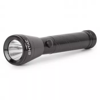 ENTAC 1W LED Laternas Alumīnija Melns AA Baterija