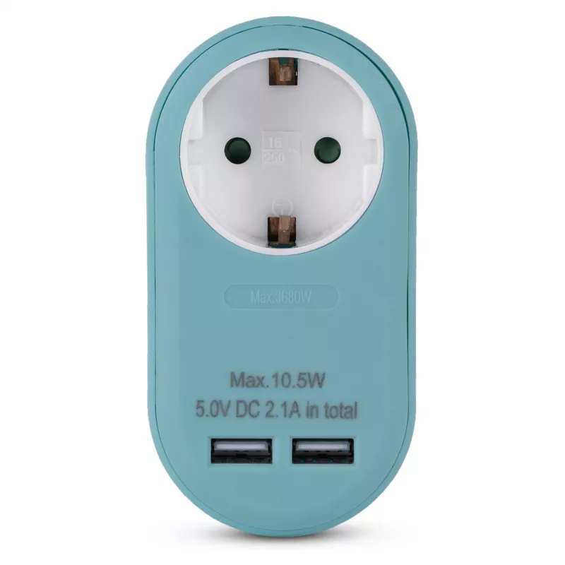 ENTAC Socket Adapter ar 2x USB-A Zils