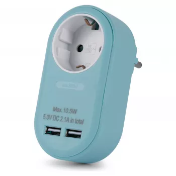 ENTAC Socket Adapter ar 2x USB-A Zils