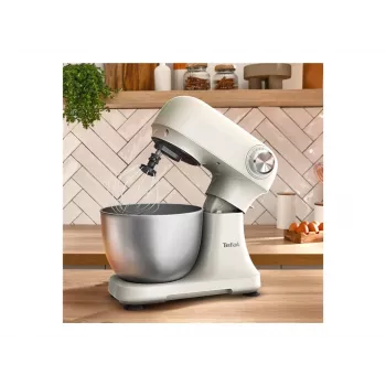 TEFAL QB140AF0 Bake Easy Stand Mikseris, 500 W, 12 ātrumi, 3,5 L bļoda, bēšs