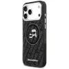 KARL LAGERFELD IML Glitter Karl & Choupette Heads Logo Maciņš iPhone 17 Pro Max, Melns