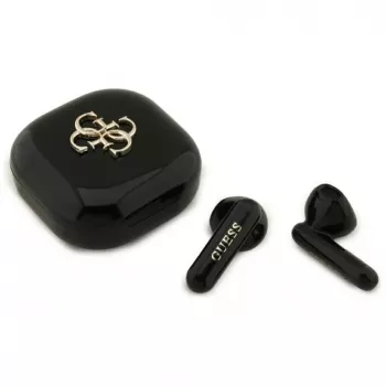 Guess 4G Metal Logo True Wireless Stereo Bluetooth austiņas ar uzlādes futrāli (melns)