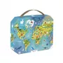 Janod World Map in Suitcase 100-Piece Jigsaw Puzzle