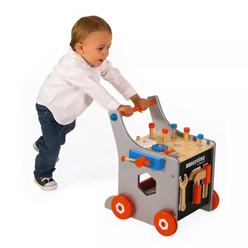 Janod Brico'Kids Magnetic Workbench Trolley with Tools - 24 Pieces