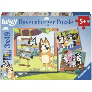 RAVENSBURGER Bērnu Puzle Bluey – Creating Memories (3 x 49 gab.)